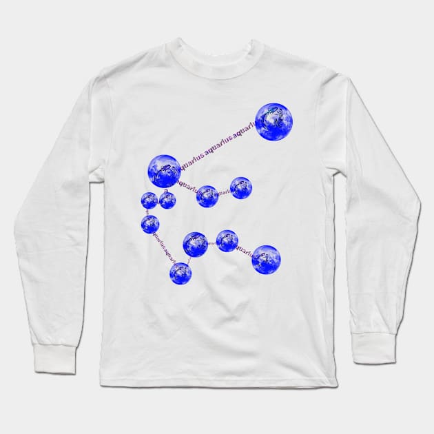 New Aquarius zodiac constellation Long Sleeve T-Shirt by INDONESIA68